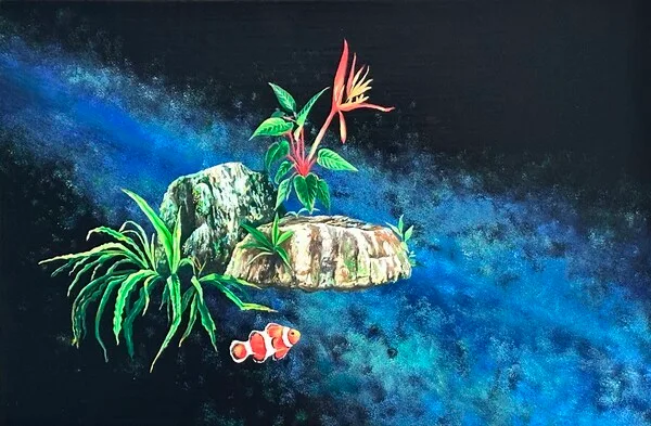 항아리 속의 하늘 / Mixed media on canvas, 33.0x22.0cm, 2026
